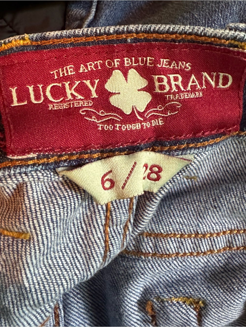 Lucky Brand Blue Denim Jeans sweet n’ crop sz 6 - Picture 4 of 6